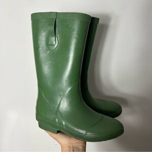L.L. Bean Wellies Rain Boots Waterproof Green Kids Size 4